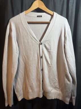 Kiton Napoli Men’s Cardigan Sweater Grey Cashmere Size L